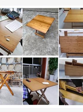 厂家直销现饭货桌直发楠竹折叠桌ZDZ-WSQ-桌小户型方实木阳台桌折