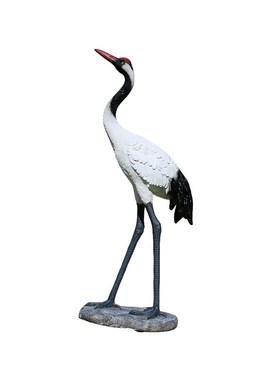 户外彷真仙鹤雕塑花园景观园林假山水池庭院装饰品玻璃纤维白鹤摆