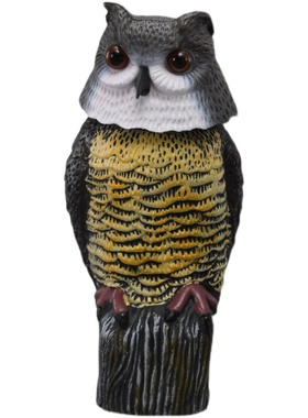 户外驱鸟神器仿真猫头鹰摆件园林驱鼠驱鸟神器赶鸟器仓库阳台驱鸟