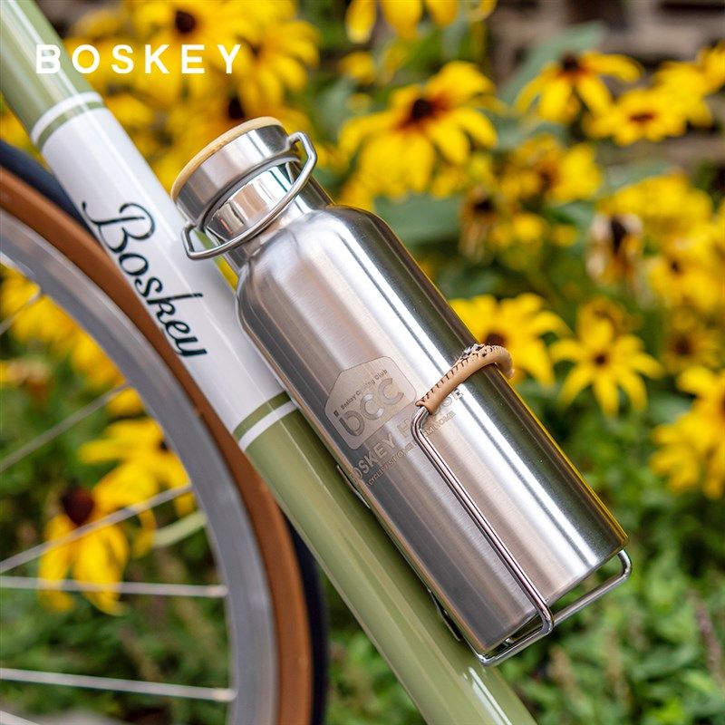 BOSKEY 304不锈钢 复古 城市通勤 户外旅行 双层保温 自行车水壶