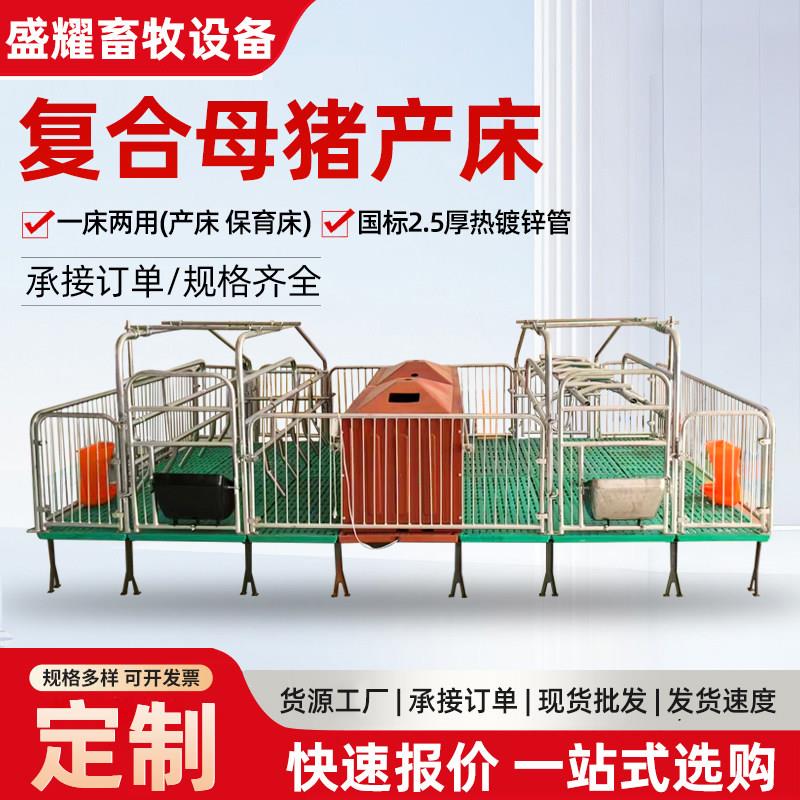 新款单双体复合漏粪板母猪产床产保一体加厚热镀锌管母猪分娩床