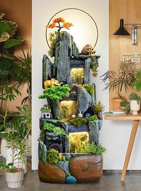 客厅假山流水喷泉摆件循环水系景观办公室玄关装饰生财招财风水轮
