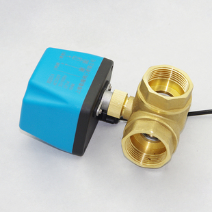 常开闭电磁球阀水太阳能自来水二三通电动ADC12V24V220V4分6分1寸