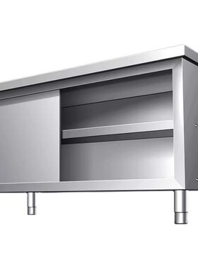 整体焊接304特厚1.0不锈钢拉门工作台厨房橱柜操作台厨房酒店放碗