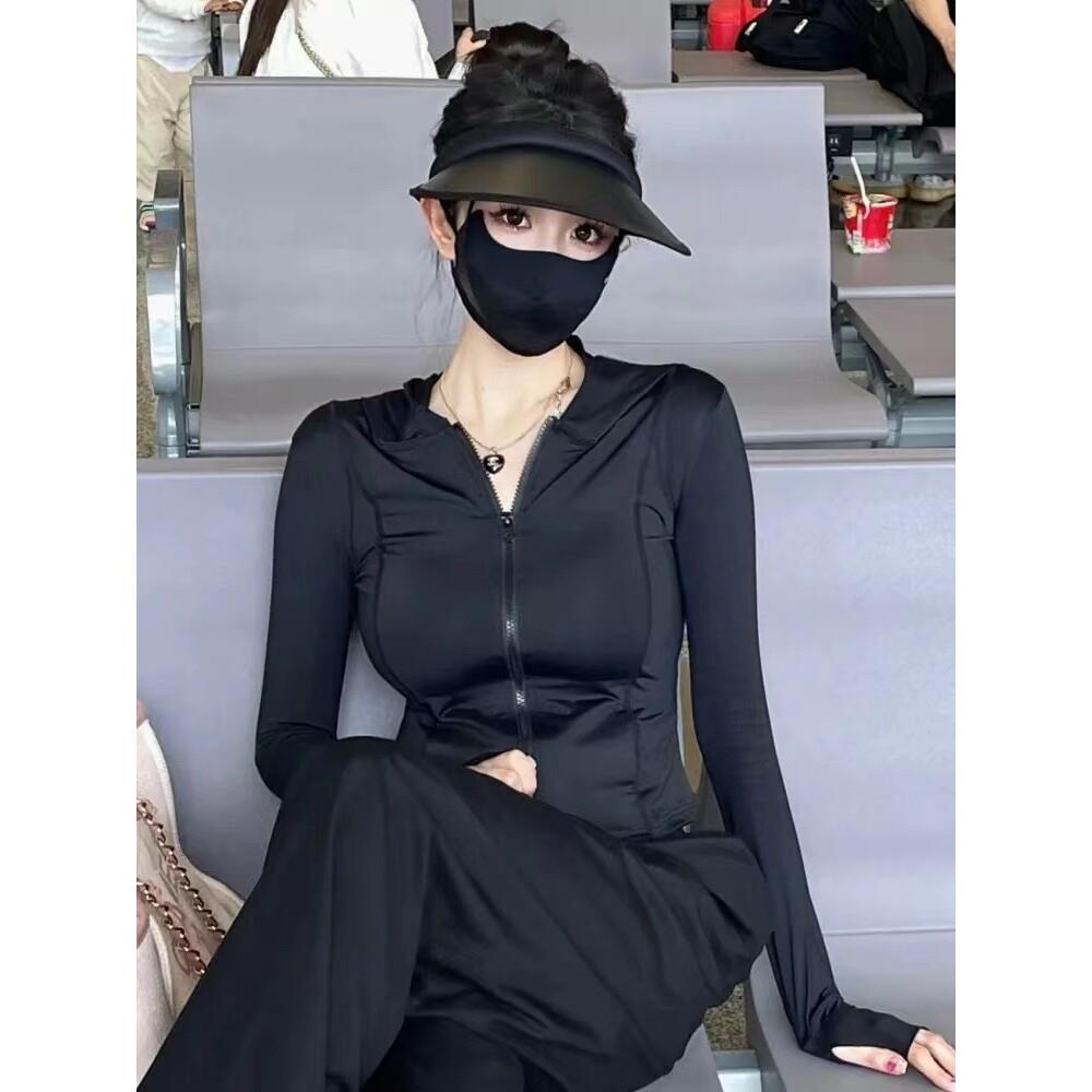 冰丝防晒衣女夏季冰丝瑜伽外套修身款薄防晒服开衫夏天防晒服女款