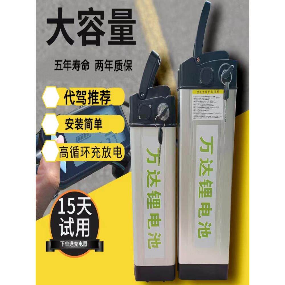 折叠电动自行车锂电池48v15A20A30A外卖代驾通用大容量超轻电瓶