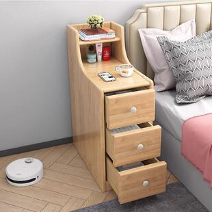 头柜小型窄小实木简纳床头柜PBJ超窄20cm易夹缝小柜子现代收床卧