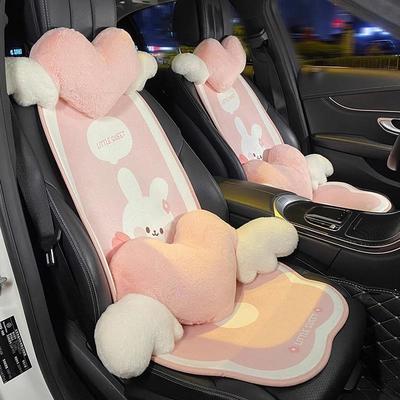 新款汽车坐垫四季通卡通熊可爱后车用排兔透气座HKV套载夏季凉垫