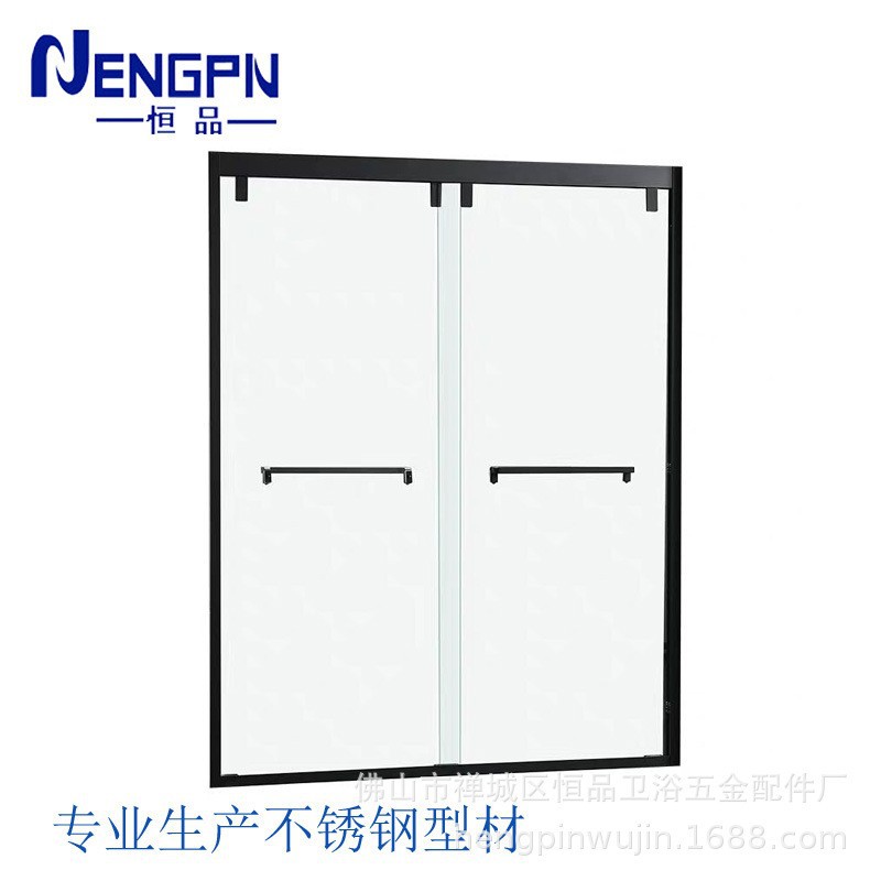 哑黑不锈钢一字型淋浴房型材