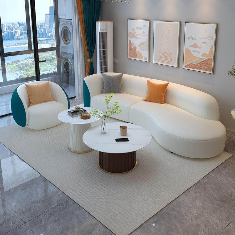 沙发厅2025新款现代客约弧ZXR简形科技布型艺组合小户沙发4人位