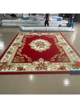 新西兰进口TGI羊待毛红色式古典别墅客欧厅茶几地毯大办公室厅接