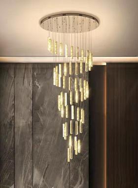 楼梯水晶吊灯复式楼水长吊灯转吊水晶晶灯别墅XSD旋楼梯线灯
