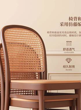 藤编塑11872料子靠家用餐椅加厚餐桌凳子背书桌椅中厅古餐商椅用