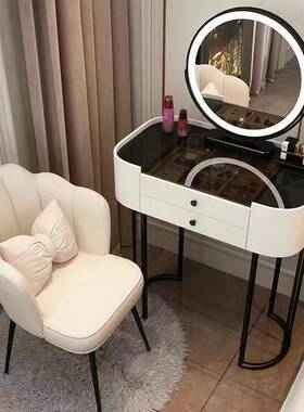 轻小化户型岩板玻梳奢妆台卧室现代简约透71107明桌面璃主卧床头