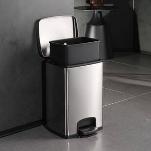 商用厨房垃圾桶家用不锈钢脚踏式客厅加大容量带盖脚踩卫生间专用