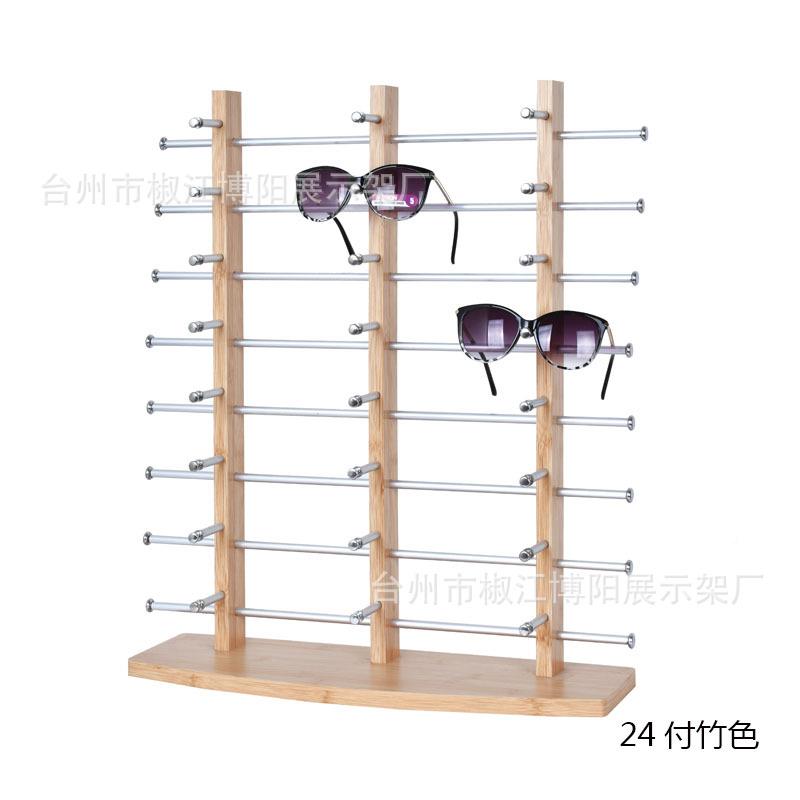 三排木质眼镜展太示架窗阳镜展架橱眼2BY-005镜展架可放4付27付