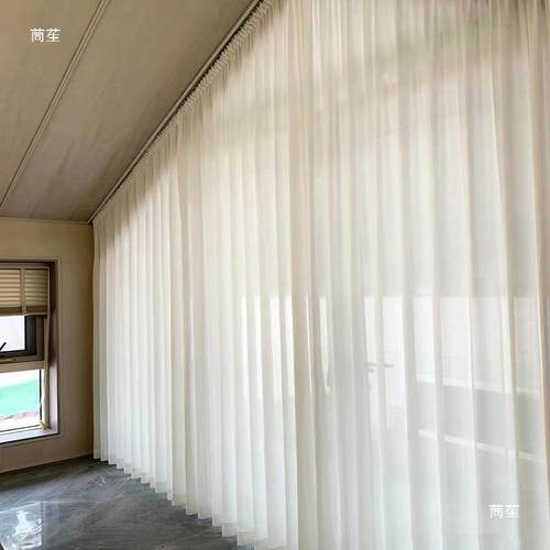 顶斜顶三角形形圆YLP弧不透人窗户拱阁楼形尖天窗弧形异窗帘纱帘