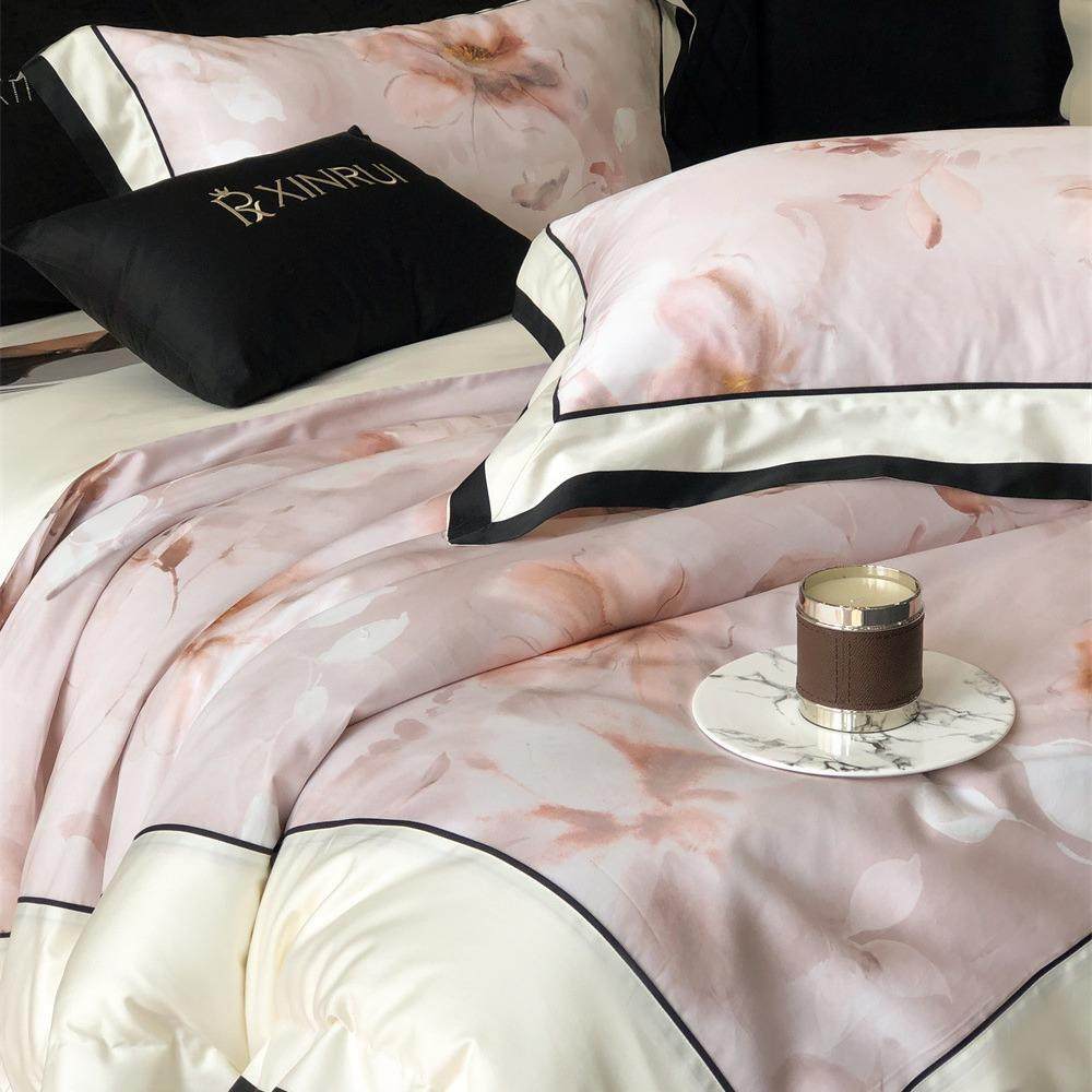 A类美式件卉澳棉四套全棉花数码印花被套轻奢风上床CFQ用品