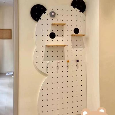 木质家洞板墙壁收纳置物架卡通造型熊FQW用猫洞头洞洞板墙上置物