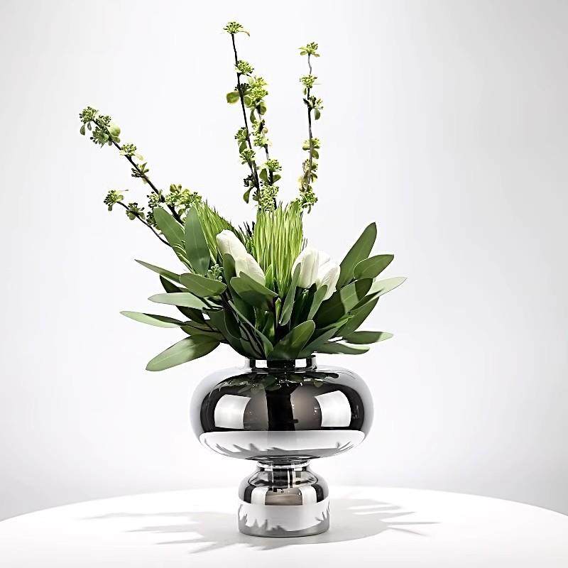 现代简约轻奢仿真装花艺OHU套样客板房厅酒店餐桌家洽谈桌居软装