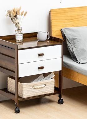 储床头柜层简易卧室可动床移边柜简约现代白色家用双收CTG-02纳物