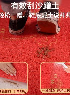 绿色c丝圈QIW入户门地大门口门外地毯玄垫关进门脏pv裁剪耐脏耐脚