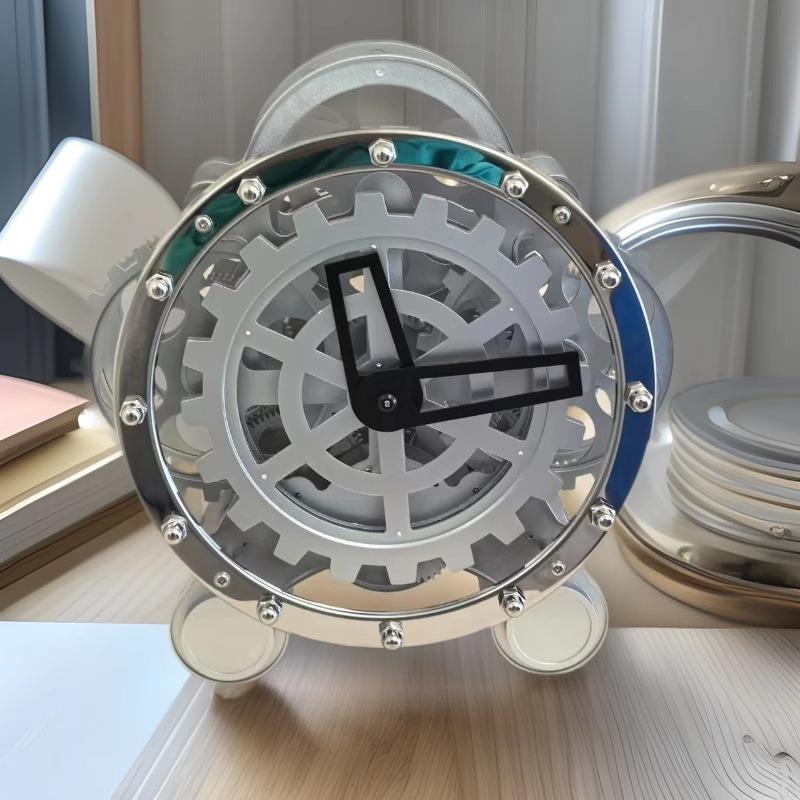 妙刻客厅钟式座钟双脚齿轮旋转钟饰意钟表036创时钟欧不锈钢装表