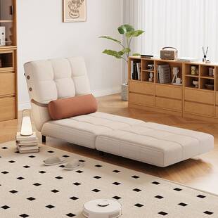 法式奶油风沙发床折叠两用一体1米2折叠式单人椅沙发多功能可睡觉
