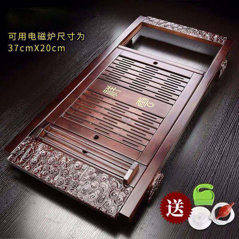家茶盘用办公实木茶茶海茶桌HU151654台大连体功夫茶具套装中号直