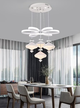 米奥现代简约无主灯餐厅吊灯吧台灯LED北欧鱼线型门厅极简餐吊灯