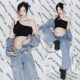 时尚 个性 牛仔甜酷孕妈咪大肚艺术拍照摄影衣服 影楼新款 孕妇照服装