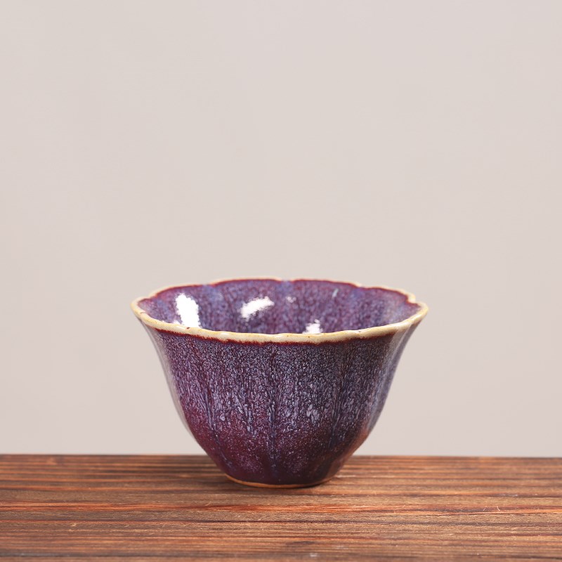 熹言 钧瓷主人杯单杯茶杯个人专用紫色杯子功夫茶窑变杯复古小杯