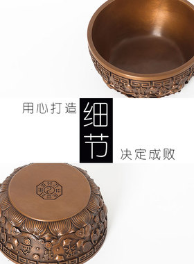 紫铜聚宝盆摆件 储钱存钱罐 客厅装饰品电视柜办公桌家居礼品摆设