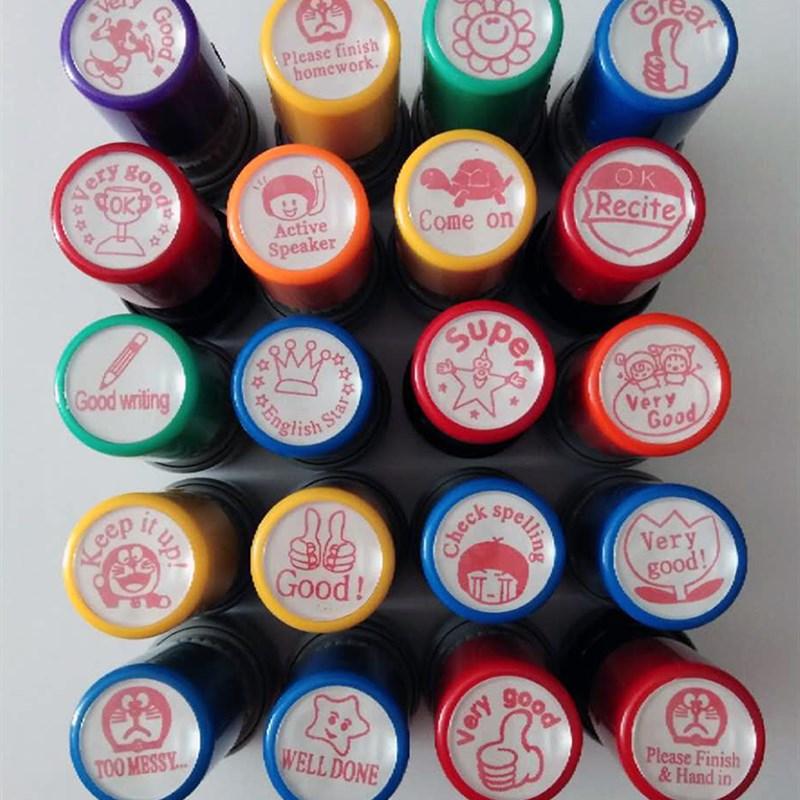 教师评语印章英文评语印章卡通印章学生用印五个送一瓶印油
