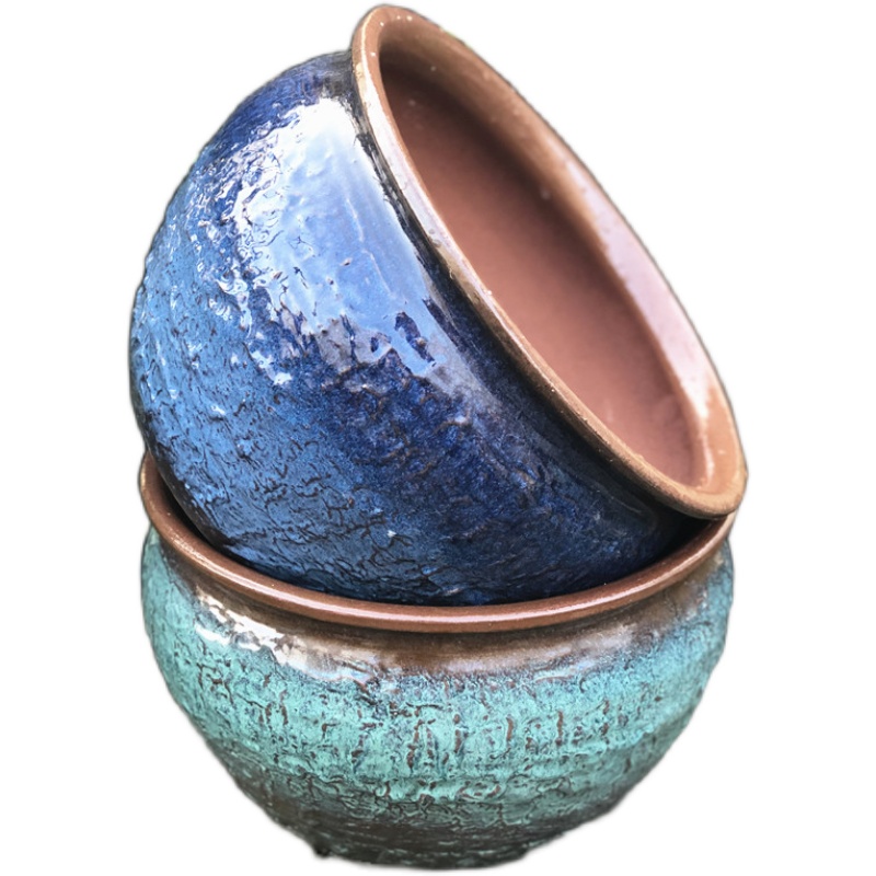 手工陶罐大号复古粗陶多肉花盆大口径老桩植物紫砂拼盘玉坠吊兰盆