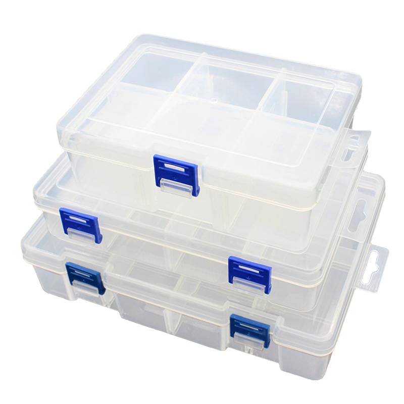 多格零件盒塑料透明工具分类箱电子元器件格子带盖小螺丝收纳盒子