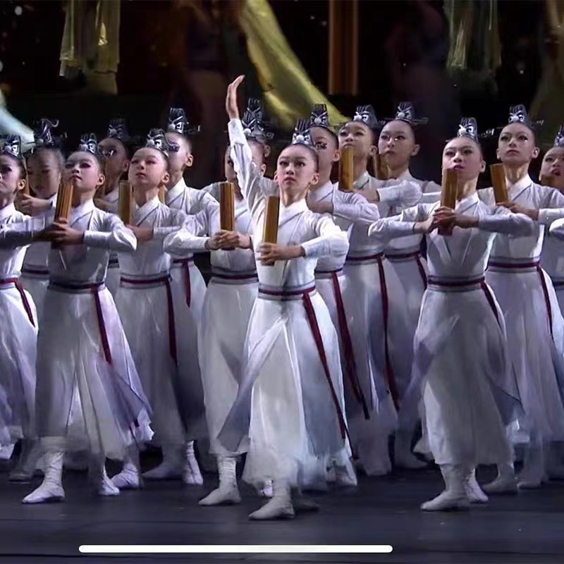 壮志儿童少年行舞蹈服少年志水墨朗诵表演汉服国学服中国说演出服