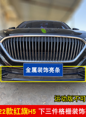 红旗H5中网前杠改装亮条装饰用品外观专用防护配件汽车防虫防絮网