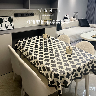 法式桌布免洗防水防油桌垫隔热餐桌垫轻奢高级感长方形桌布可定制