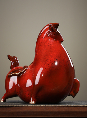 汉鸿 创意陶瓷马摆件客厅书房玄关办公室桌面装饰招财摆设工艺品