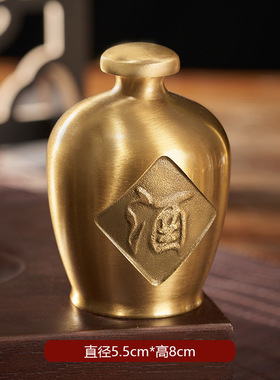黄铜酒坛创意迷你手把件高档礼品铜酒壶摆件酒杯装饰工艺礼品摆饰