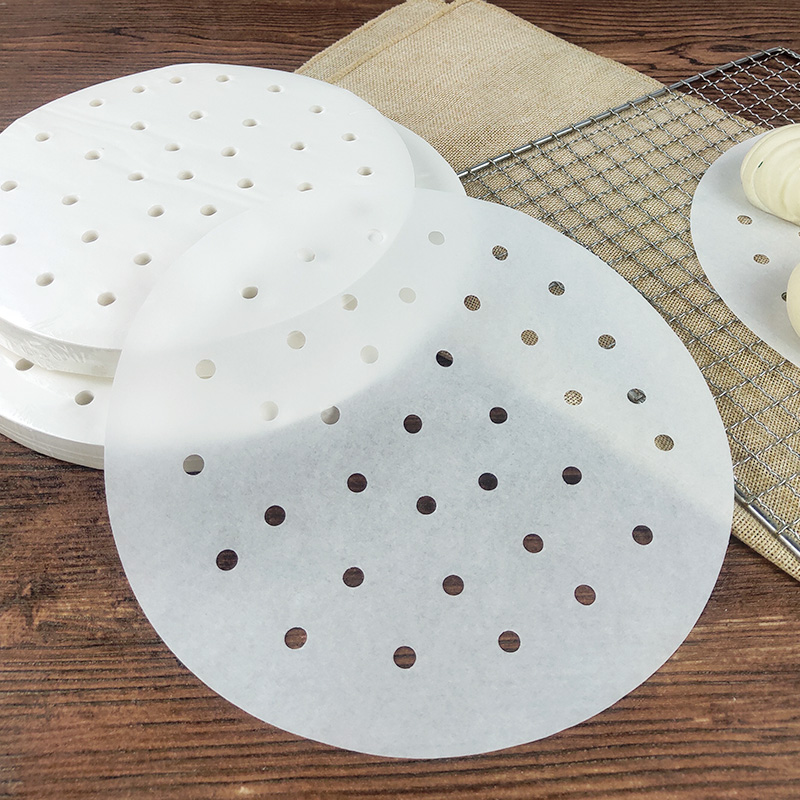 蒸笼纸不粘圆形蒸馒头纸一次性油纸家用包底纸笼屉垫纸400张 包邮