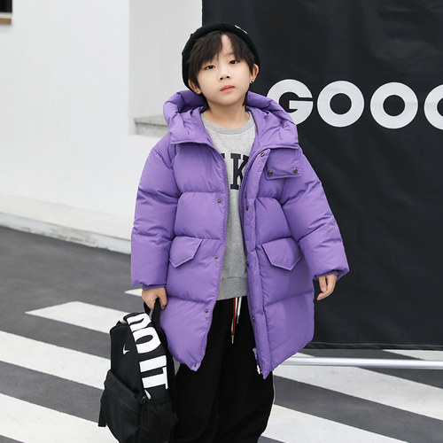 儿童羽绒服男童中长款2024新款亲子装90绒女童羽绒服小童装23087