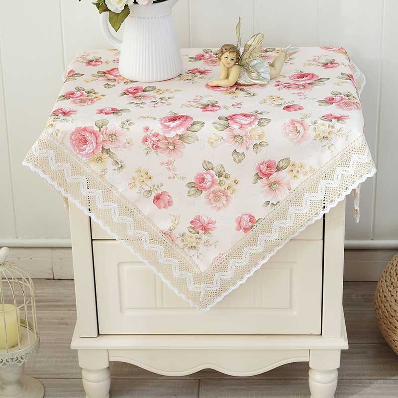 盖巾桌布 欧式微波炉罩冰箱床头柜罩电视盖布 蕾丝布艺多用巾