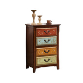 艺术斗柜美式 彩绘复古柜子客厅收纳柜大容量收纳储物抽屉柜高低柜