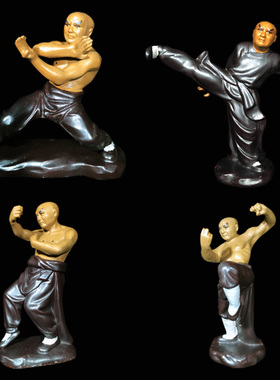 陶瓷功夫摆件武术拳馆少年宫客厅玄关酒柜电视柜盆景假山饰品摆设