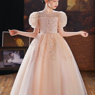 女大童高端大码 礼服公主裙婚纱裙生日蓬蓬纱花童主持人钢琴演出服