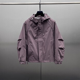 潮牌简约日系夹克外套男士2025春季新款韩版潮流连帽工装冲锋衣