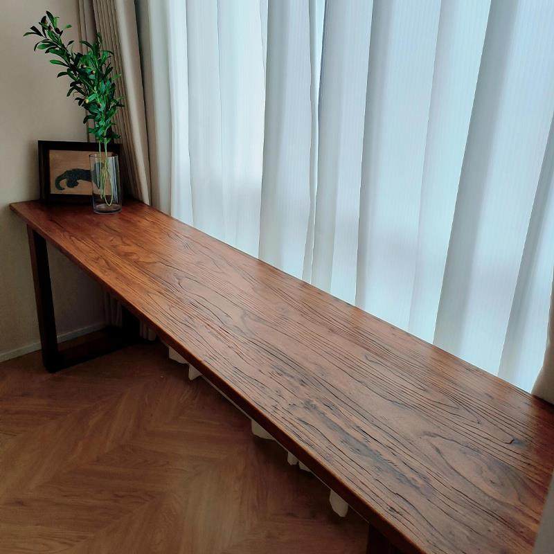 老榆木大板书桌靠窗书房桌复古国风中式书法桌学习桌长条桌实木