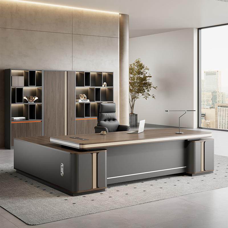 轻奢办公桌老板桌椅组合小型简约现代总裁班台主管经理桌办公家具